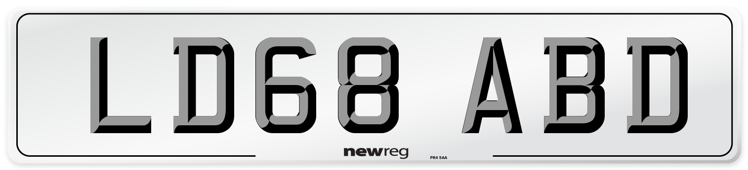 LD68 ABD Number Plate from New Reg